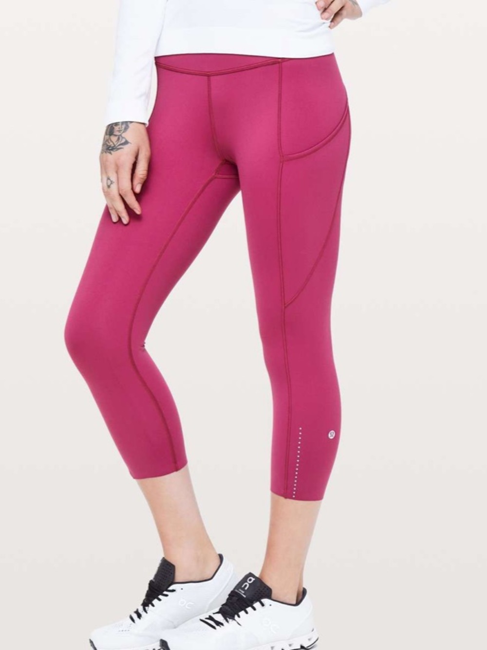 Lululemon Fast & Free Crop II *Nulux 19" Star Ruby